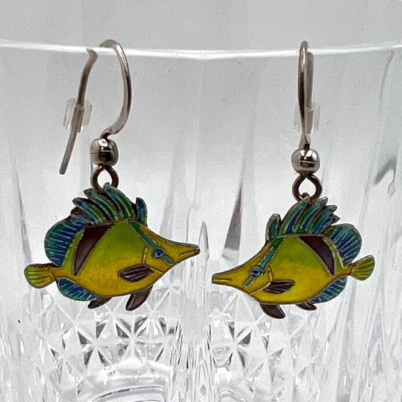 Fine Jewelry Jewelry - 925 Enamel Angel Fish Earrings